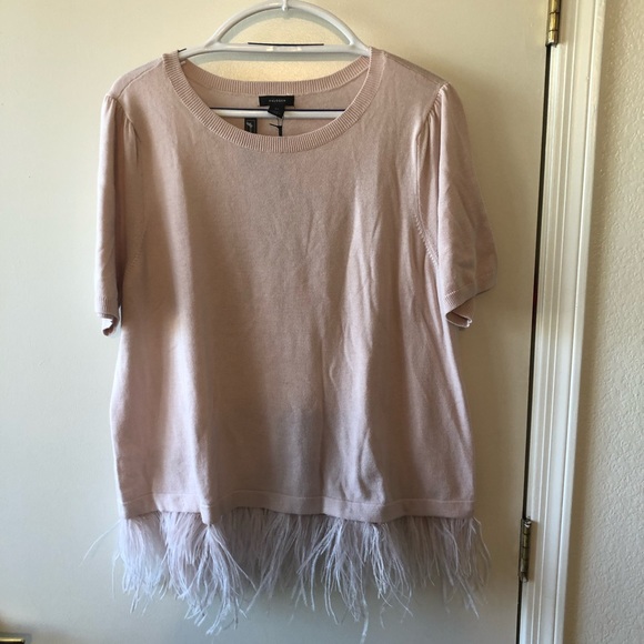 Halogen Sweaters - Halogen Ostrich Feather trim sweater size 2X NWT